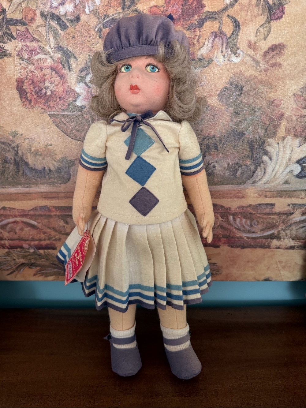 Vintage Hand Painted Lenci Pressed Felt 20 Inch Doll